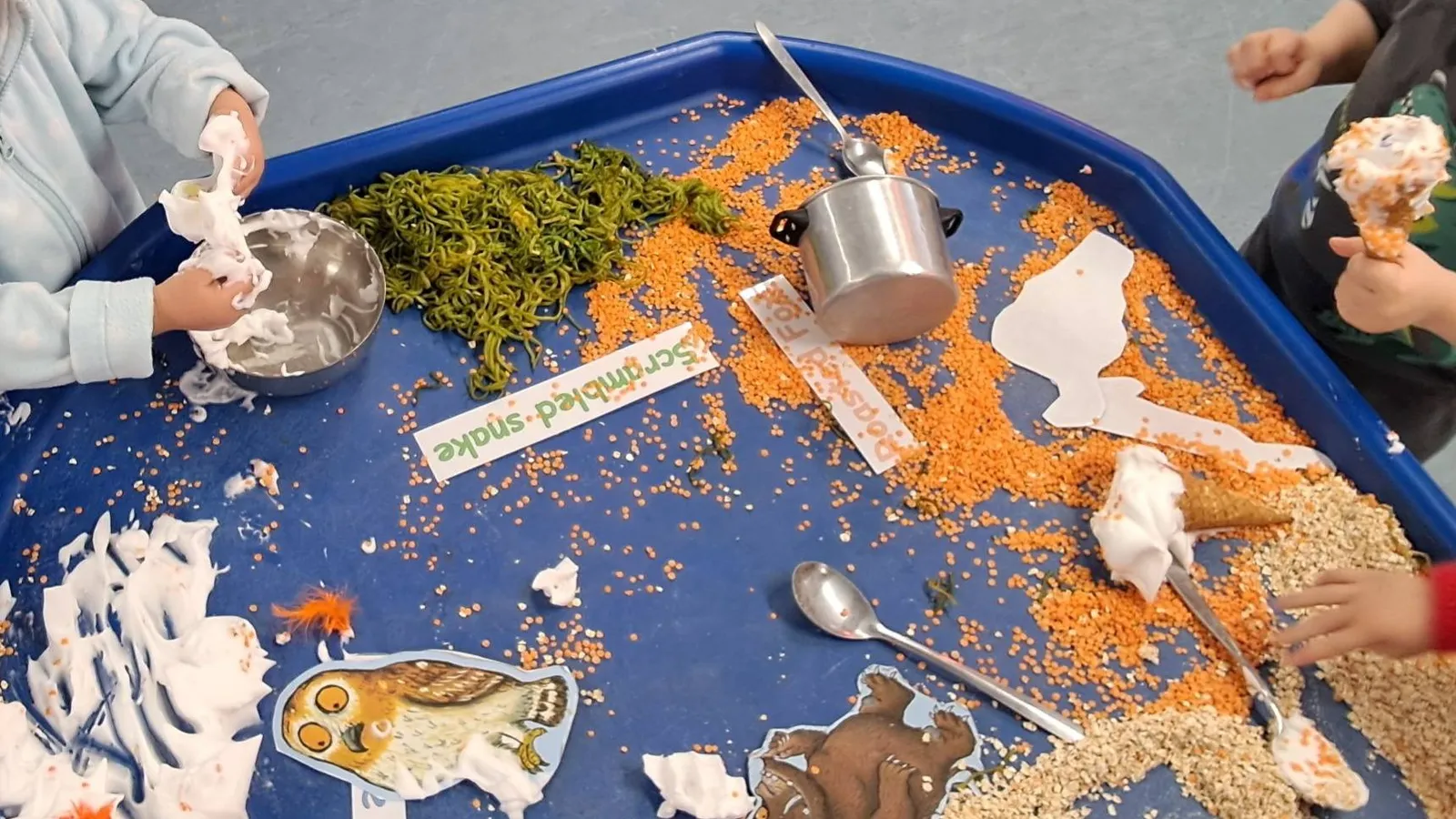 Gruffalo themed messy play